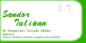sandor tulipan business card